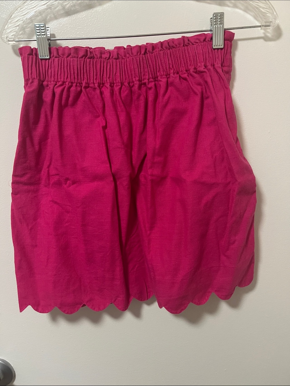 J. Crew Hot Pink Scalloped Hem Mini Skirt